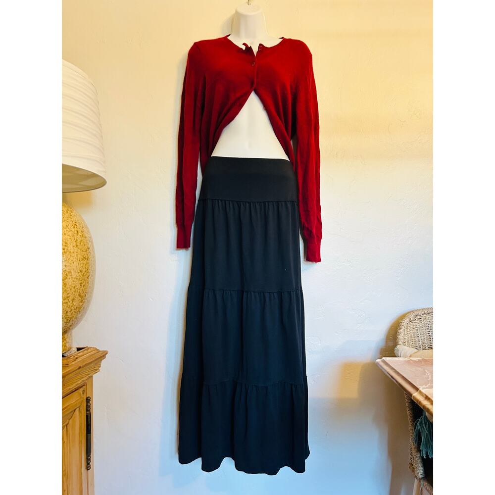 Basic Editions Black Maxi Skirt